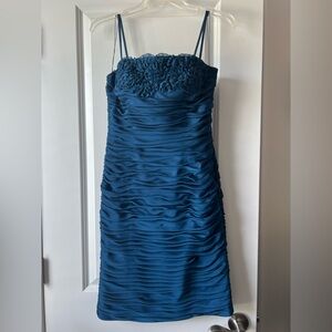 Adrianna Papell Strapless Teal Ruched Dress